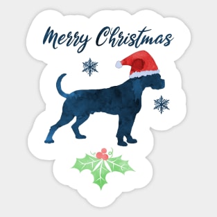 Boxer Dog Christmas Artwork Sticker